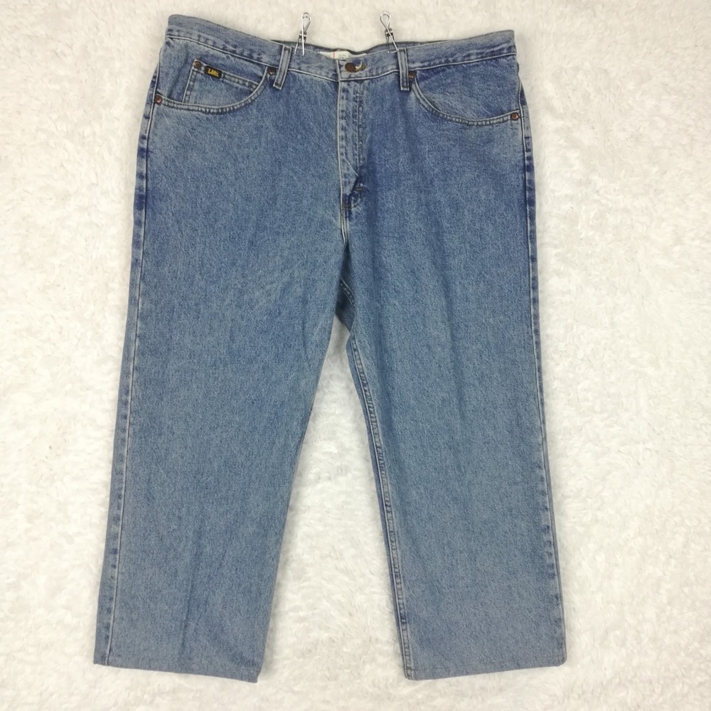 Lee Mens Jeans Relaxed Fit Slight Tapered Leg Blue Denim Light Stone 42x25 New